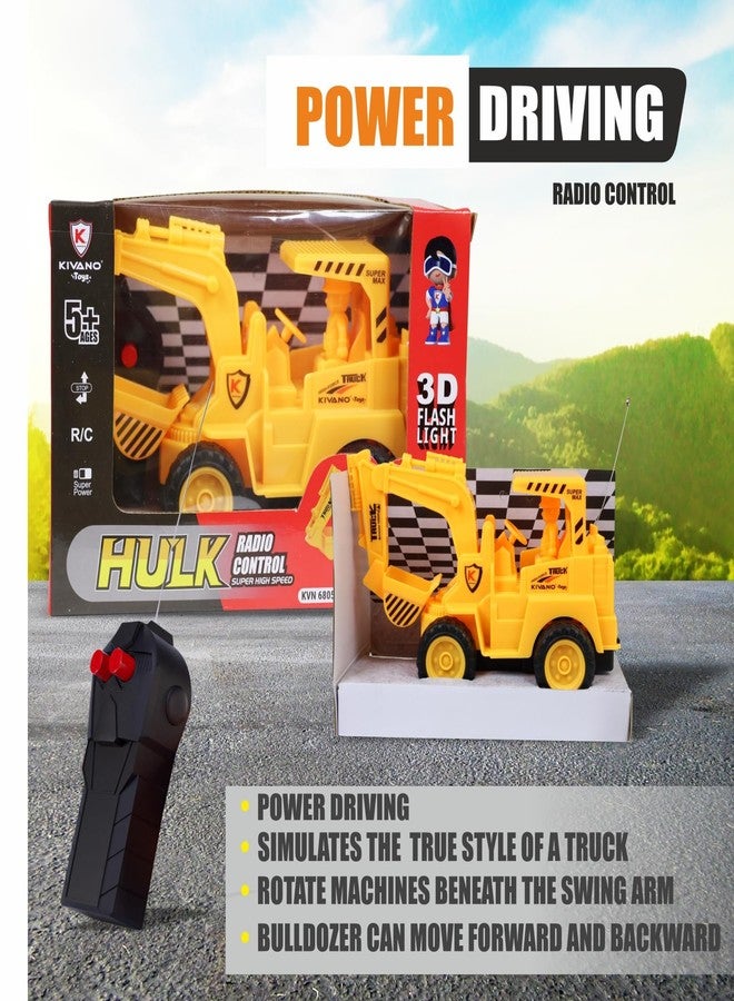 KIVANO Remote Control JCB Excavator Toy Truck, Construction Shovel Loader with 360° Rotation, Full-Function Steering & Working Bucket, Durable ABS, Rubber Tyres - Yellow - Image 5